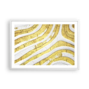 Poster in white frmae - Composition in White and Gold - 70x50 cm