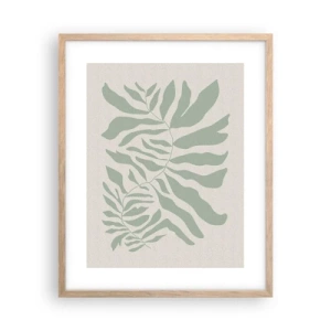 Poster in light oak frame - Emerald Branch - 40x50 cm