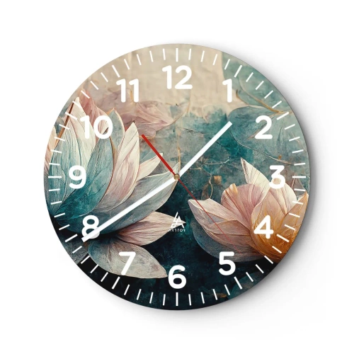 Wall clock - Clock on glass - Stars of the Lake - 40x40 cm