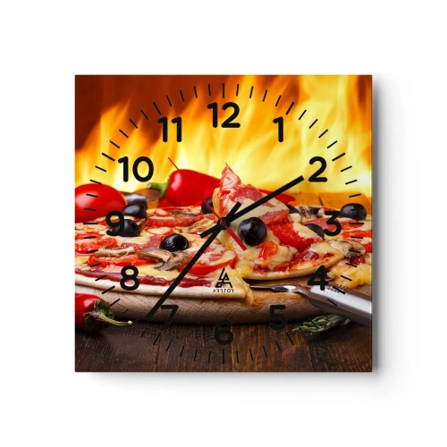 Wall clock - Clock on glass - From Italy with Love - 30x30 cm