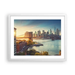 Poster in white frmae - Big City Dawn - 50x40 cm