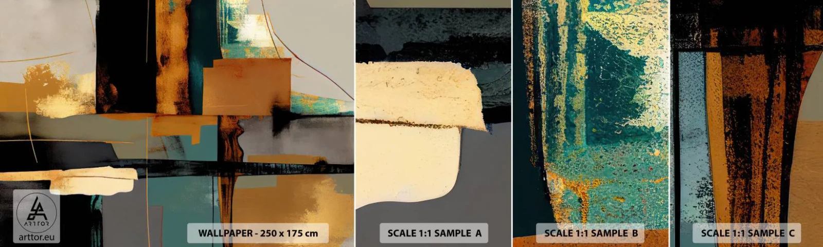 Photo Wallpaper Sample Self-Adhesive Deluxe Sticker - Abstract - Light and Shadow - Abstraction, Modern, Piece - 100x30 cm