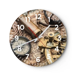 Wall clock - Clock on glass - Show the Way - 30x30 cm