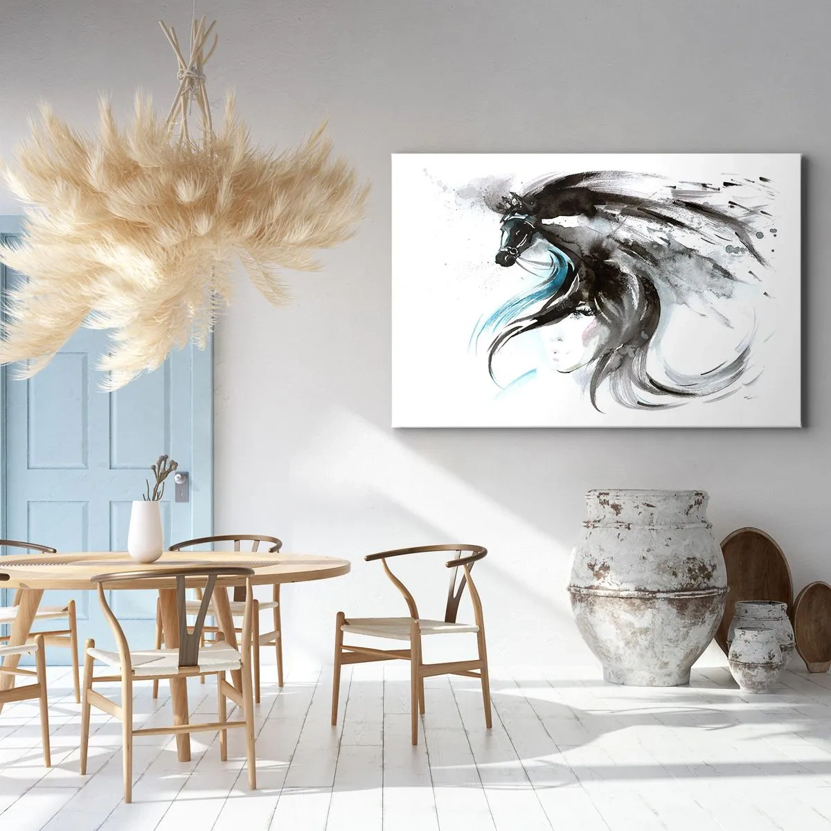 Canvas picture - Gallop of a Black Prince - 120x80 cm
