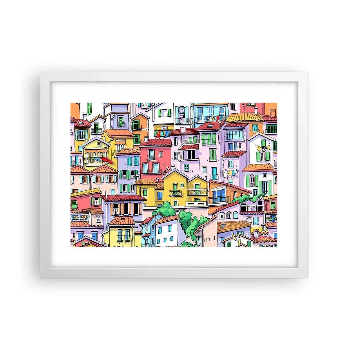 Poster in white frmae - Merry City - 40x30 cm