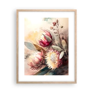 Poster in light oak frame - Profile and En Face - 40x50 cm