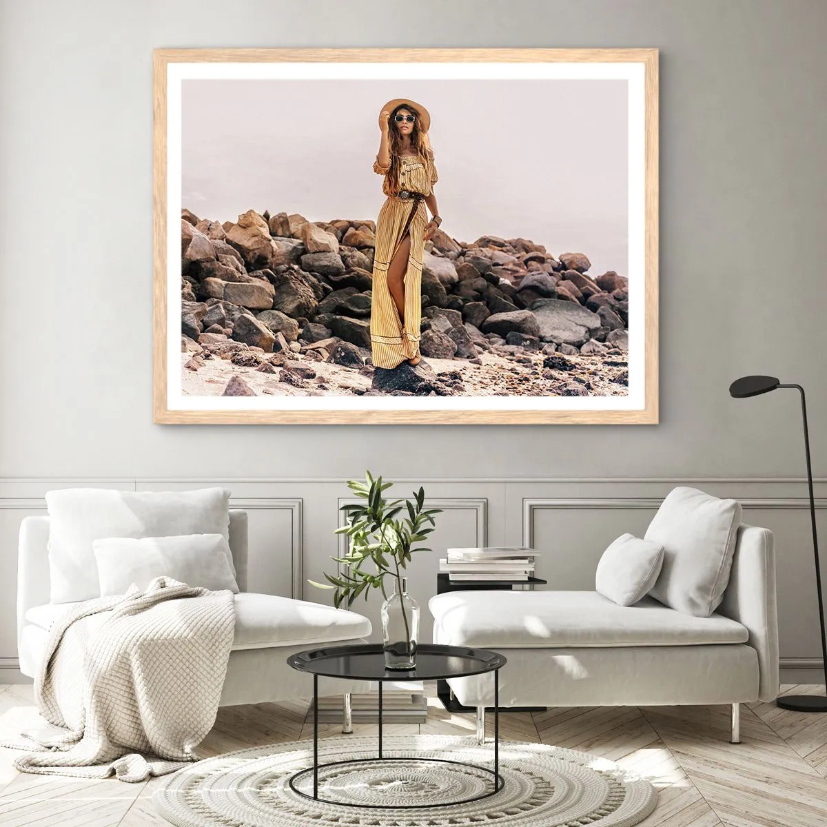 Poster in light oak frame - The Magic of Stones - 91x61 cm