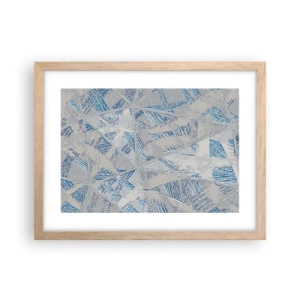 Poster in light oak frame - In Blue and Grey Maze - 40x30 cm