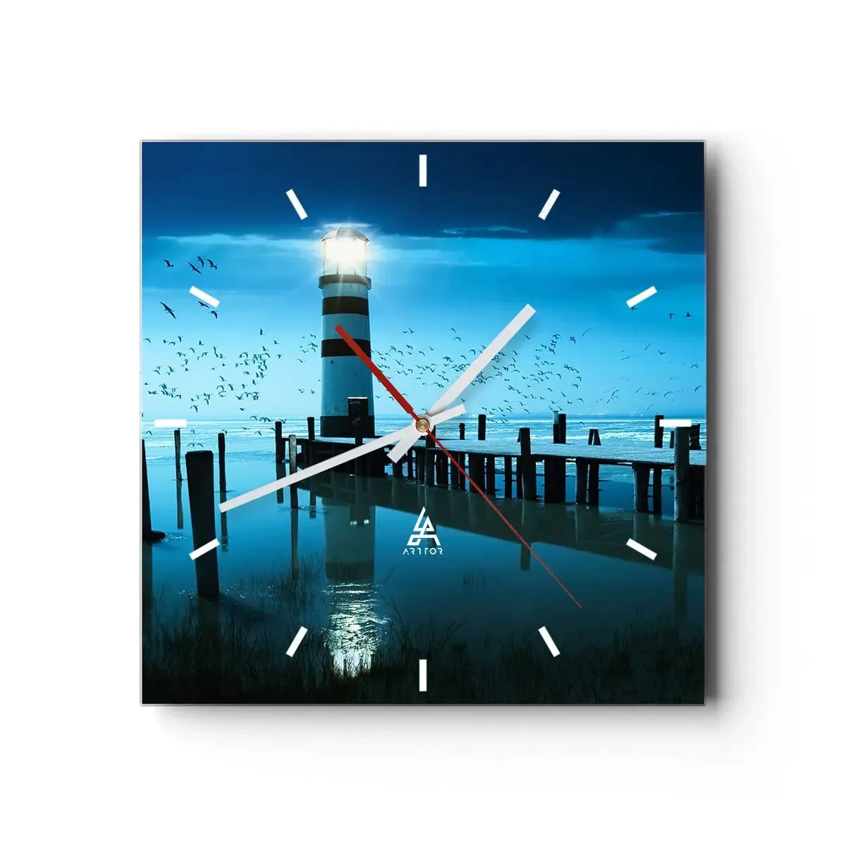 Wall clock - Clock on glass - And You Are Not Afraid of Darkness - 30x30 cm