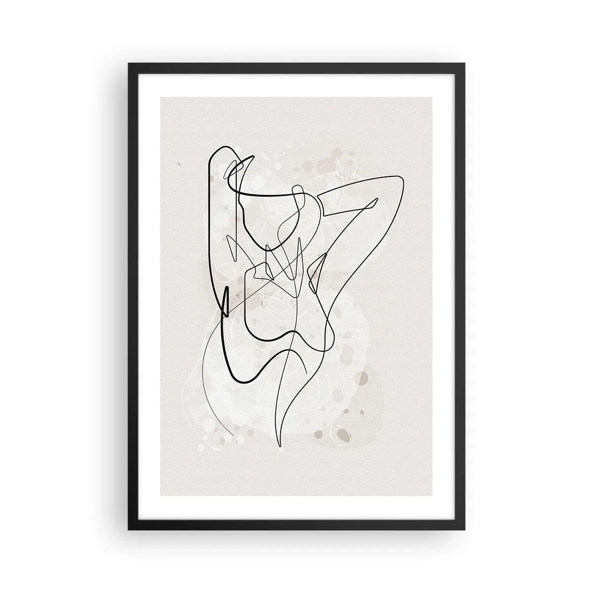 Poster in black frame - Abstract line representing the silhouette of a woman - 50x70cm - Art of Seduction - Modern wall decoration for the living room and bedroom ARTTOR