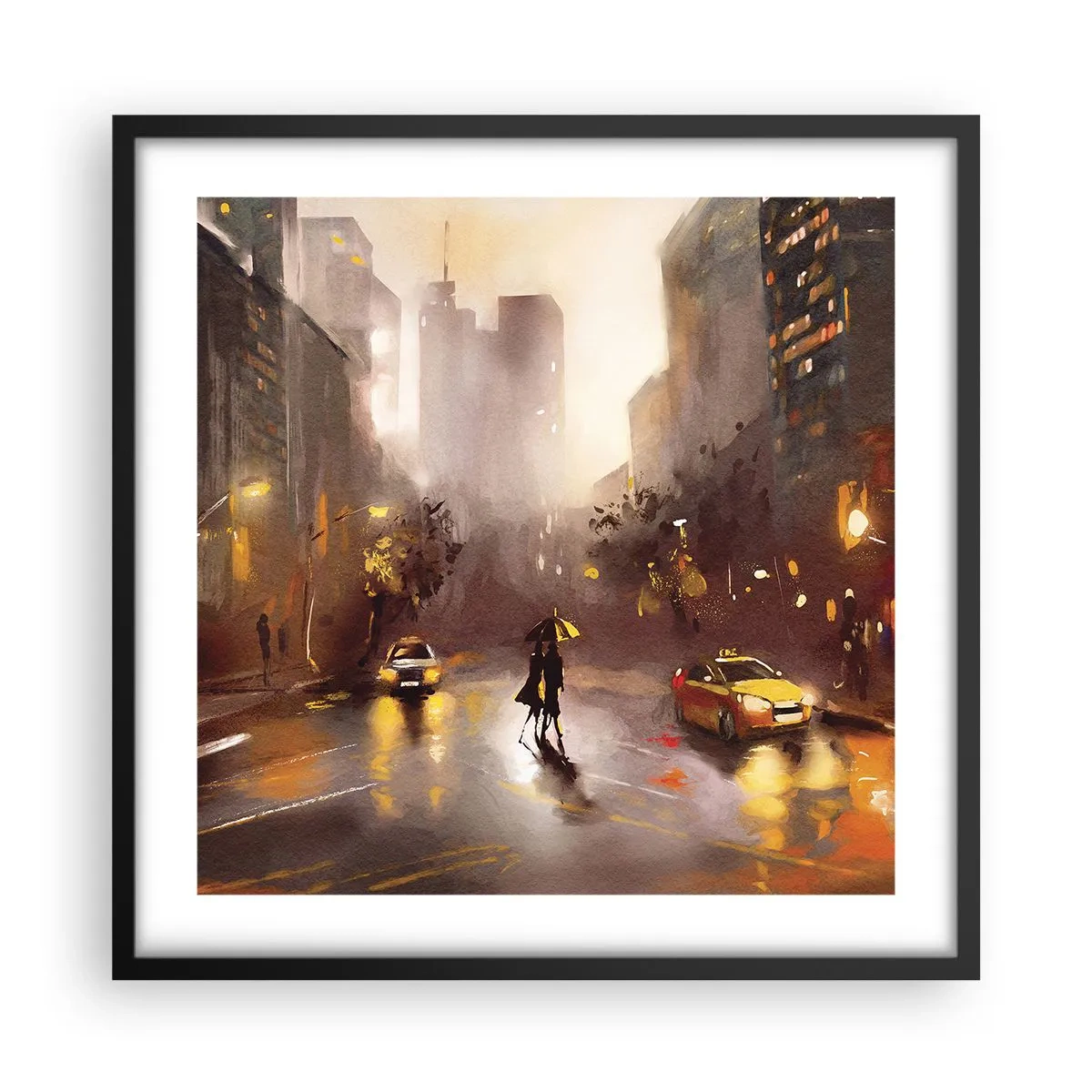 Poster in black frame - In New York Lights - 50x50 cm