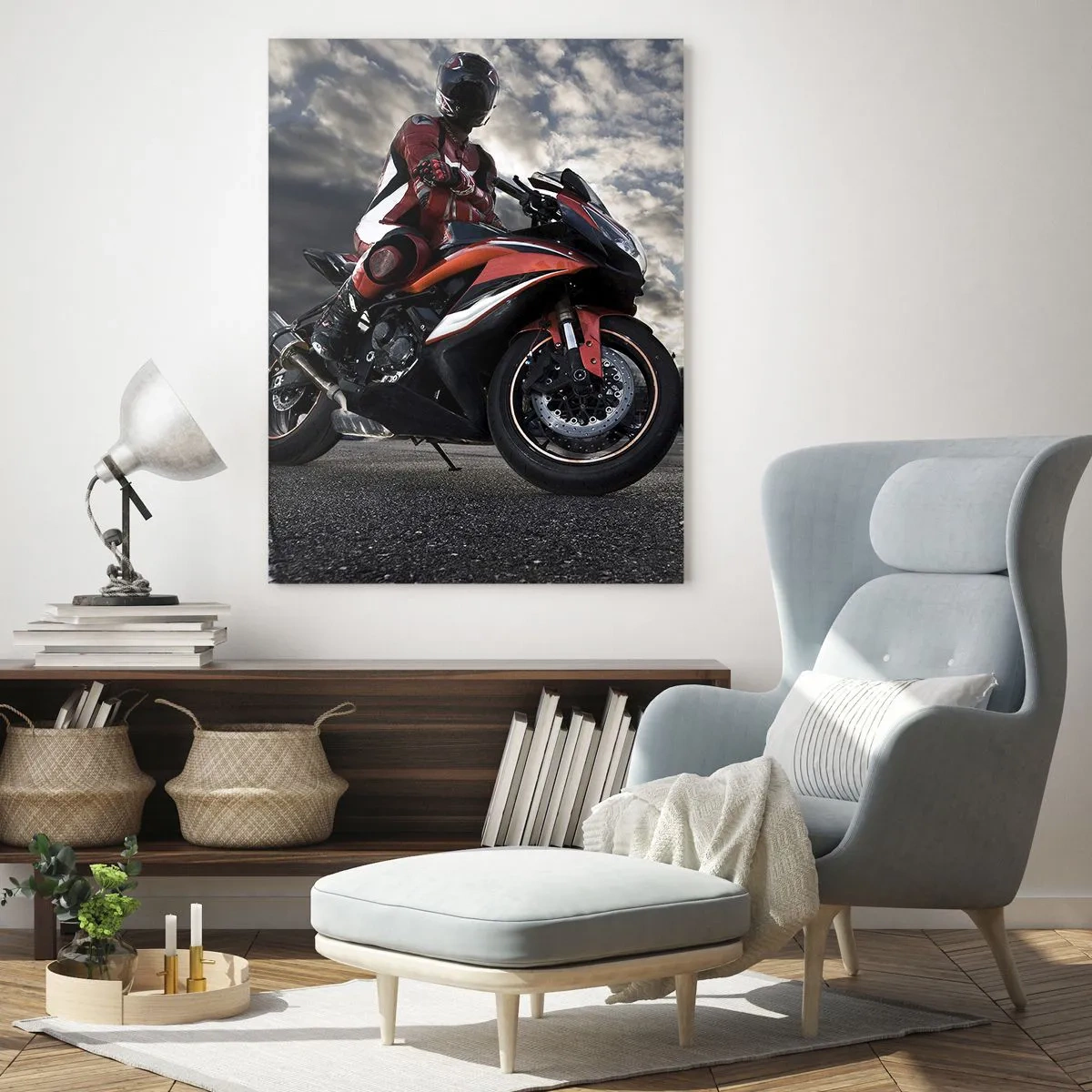 Glass picture - Dark Rider - 80x120 cm