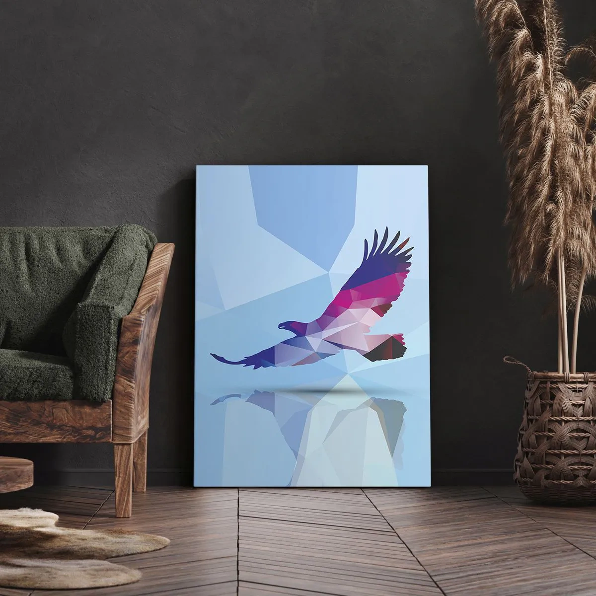 Canvas picture - Eagle in a Lilac Crystal - 70x100 cm