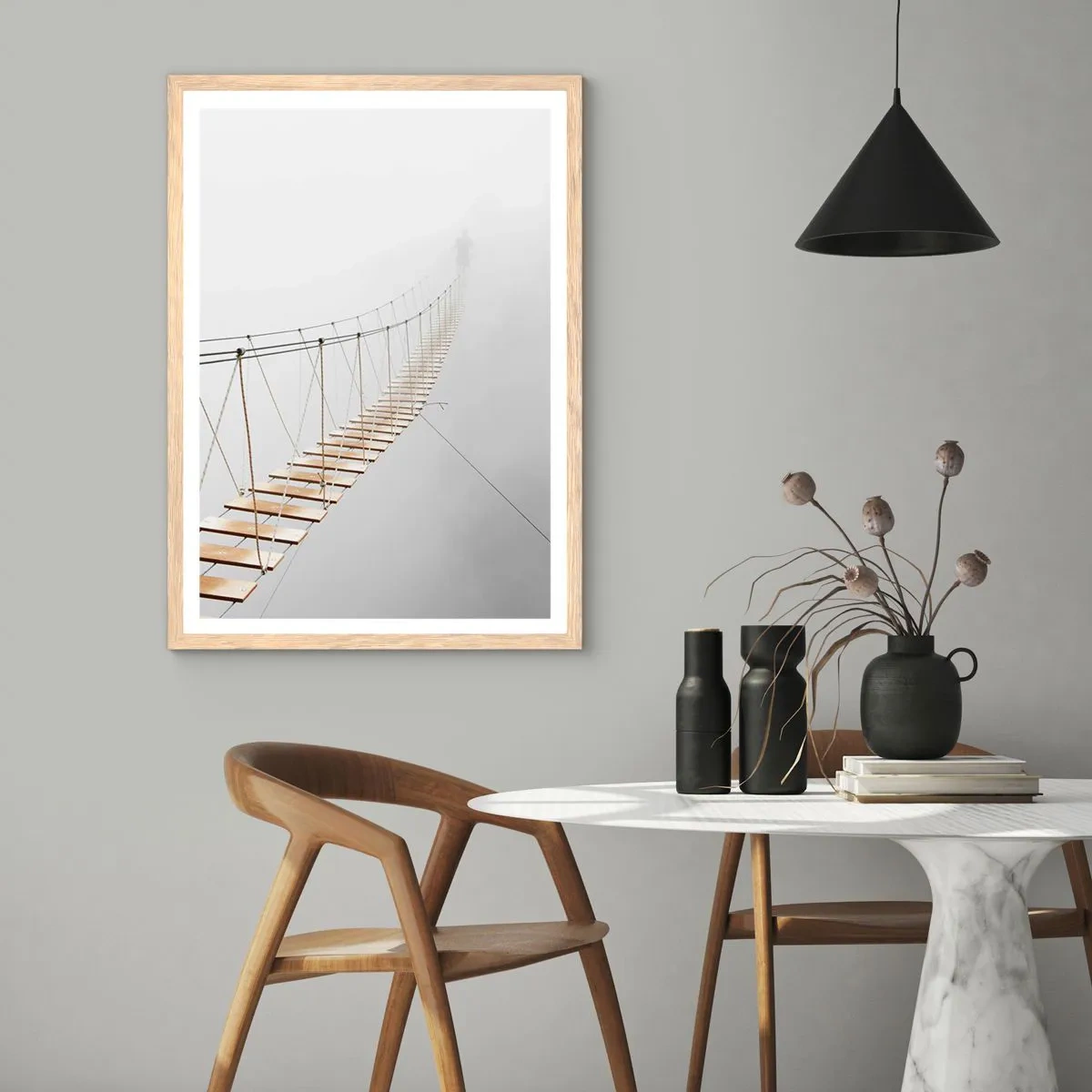 Poster in light oak frame - Where Did He Take You? - 50x70 cm