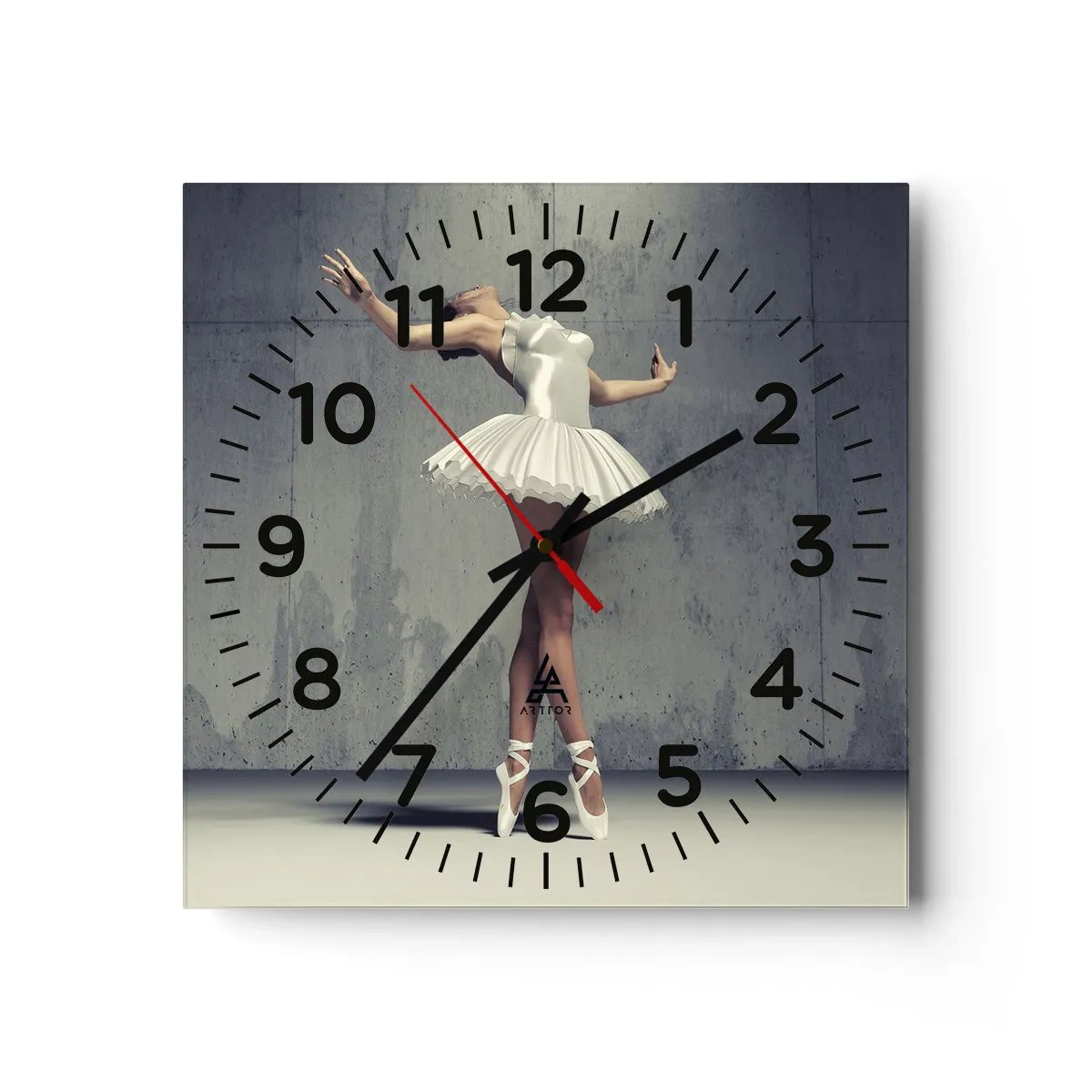Wall clock - Clock on glass - Light like a Bird - 30x30 cm