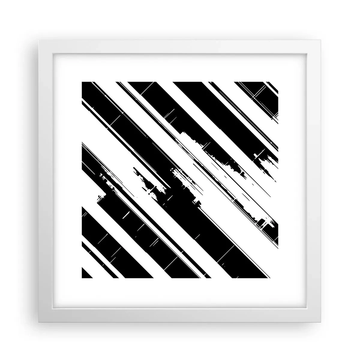 Poster in white frmae - Intensive and Dynamic Composition - 30x30 cm