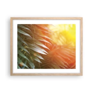 Poster in light oak frame - Morning in the Jungle - 50x40 cm