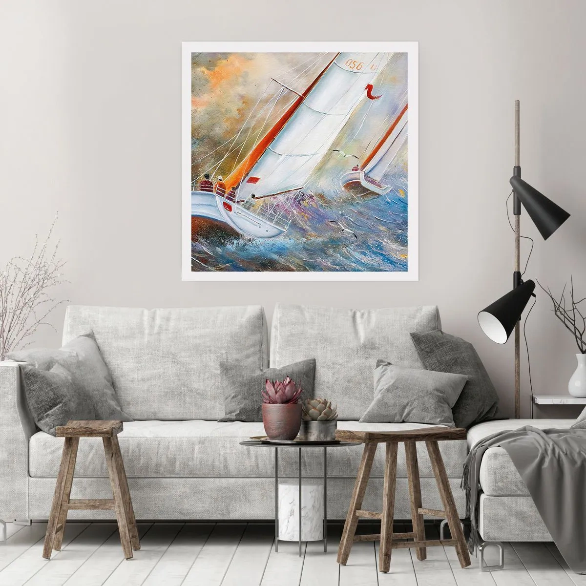 Poster - Running on the Waves - 40x40 cm