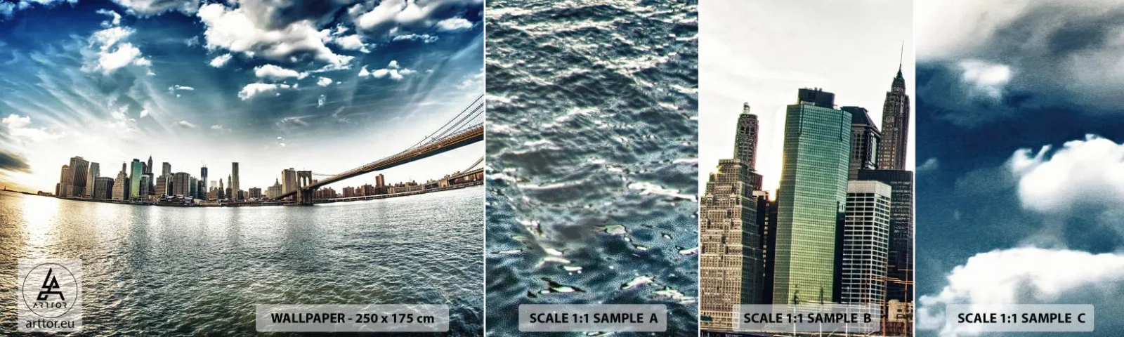 Photo Wallpaper Sample Standard Eco - Glass Island - City, New York, Architecture - 100x30 cm