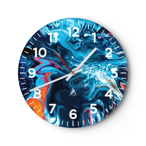 Wall clock - Clock on glass - Into the Interior of the Sky - 40x40 cm