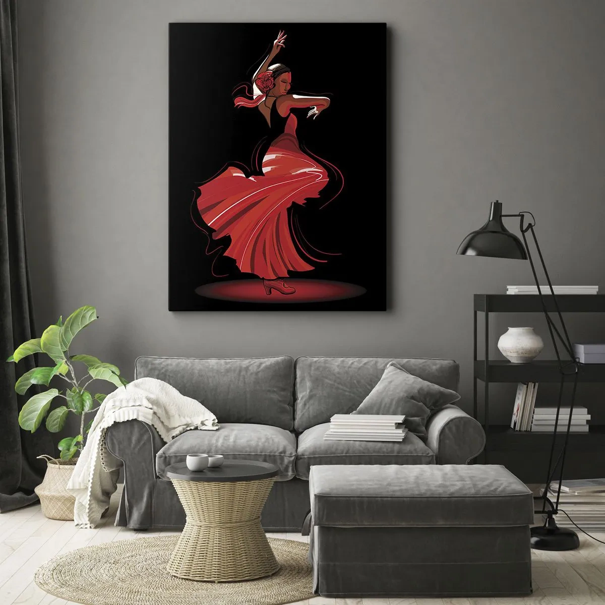 Canvas picture - Fiery Spirit of Flamenco - 65x120 cm