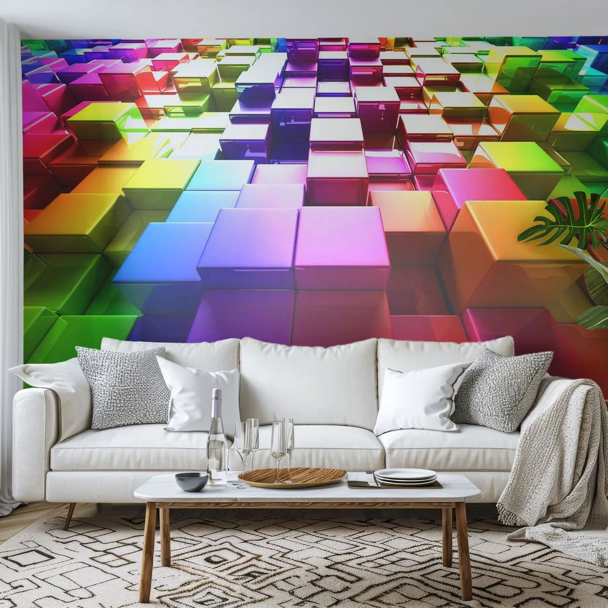 Self-Adhesive Photo Wallpaper Deluxe Sticker - Optical Harmony - Abstraction, Graphics, 3D - 250x175 cm