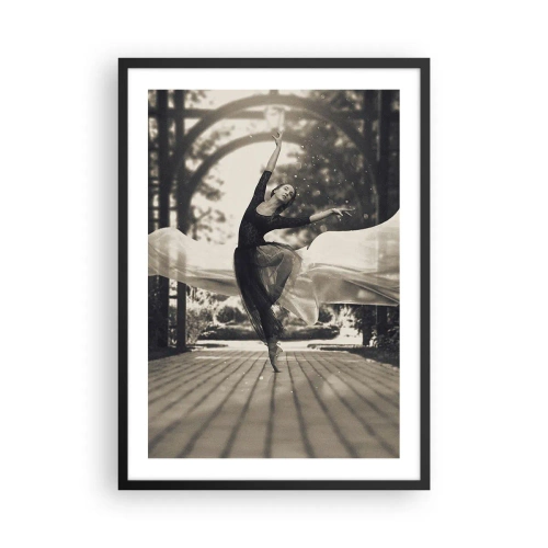 Poster in black frame - A dancer in ethereal movement in a garden setting - 50x70cm - Dance of the Garden Spirit - Modern wall decoration for the living room and bedroom ARTTOR