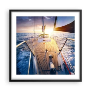 Poster in black frame - Running on Waves - 50x50 cm