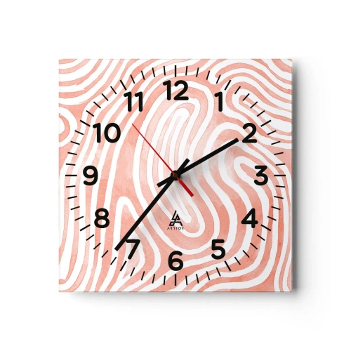Wall clock - Clock on glass - In a Coral Maze - 40x40 cm