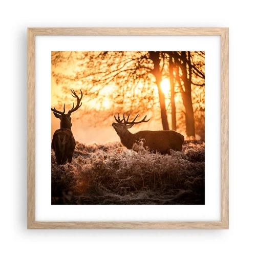 Poster in light oak frame - Hunter's Dream - 40x40 cm