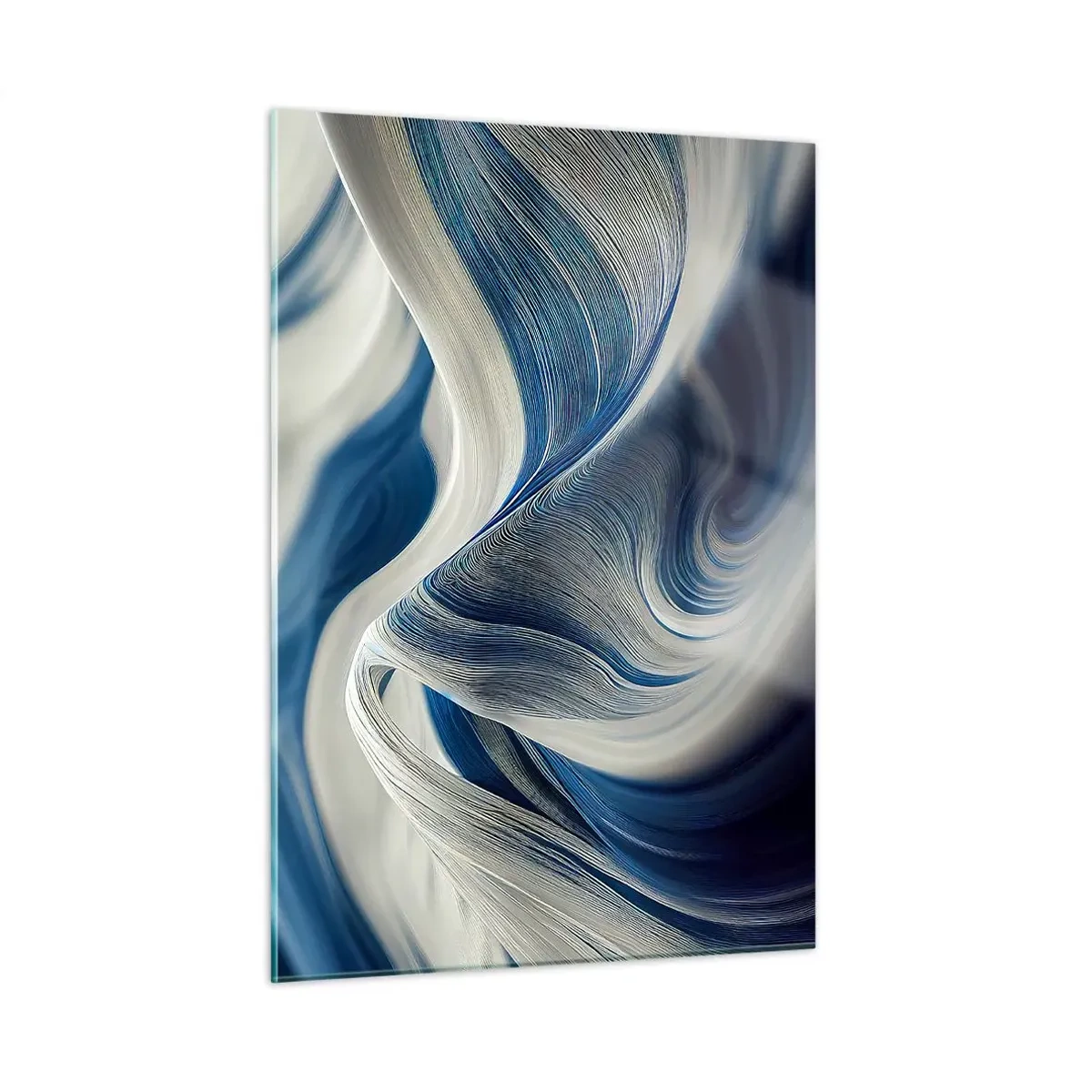 Glass picture - Fluidity of Blue and White - 50x70 cm