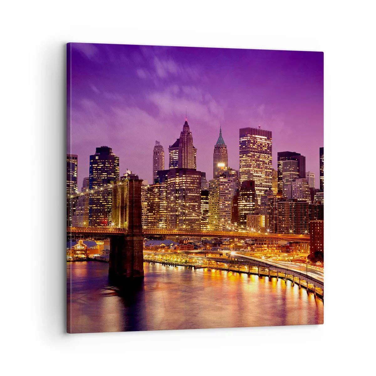 Canvas picture - Violet and Gold Manhattan - 60x60 cm