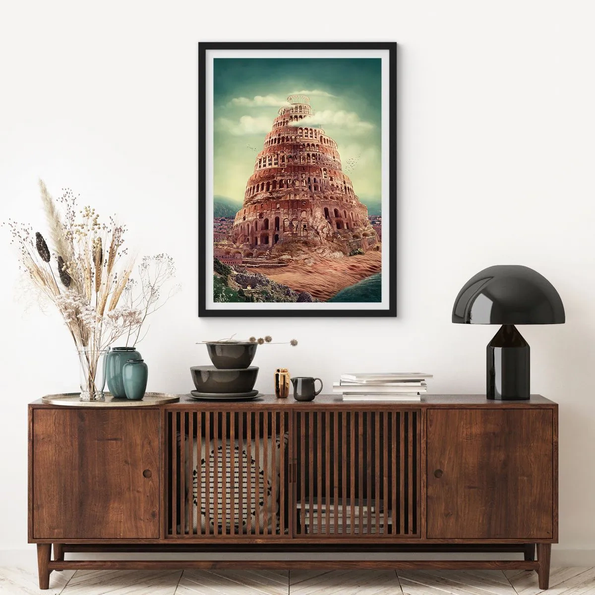 Poster in black frame - Tower of Babel - 30x40 cm