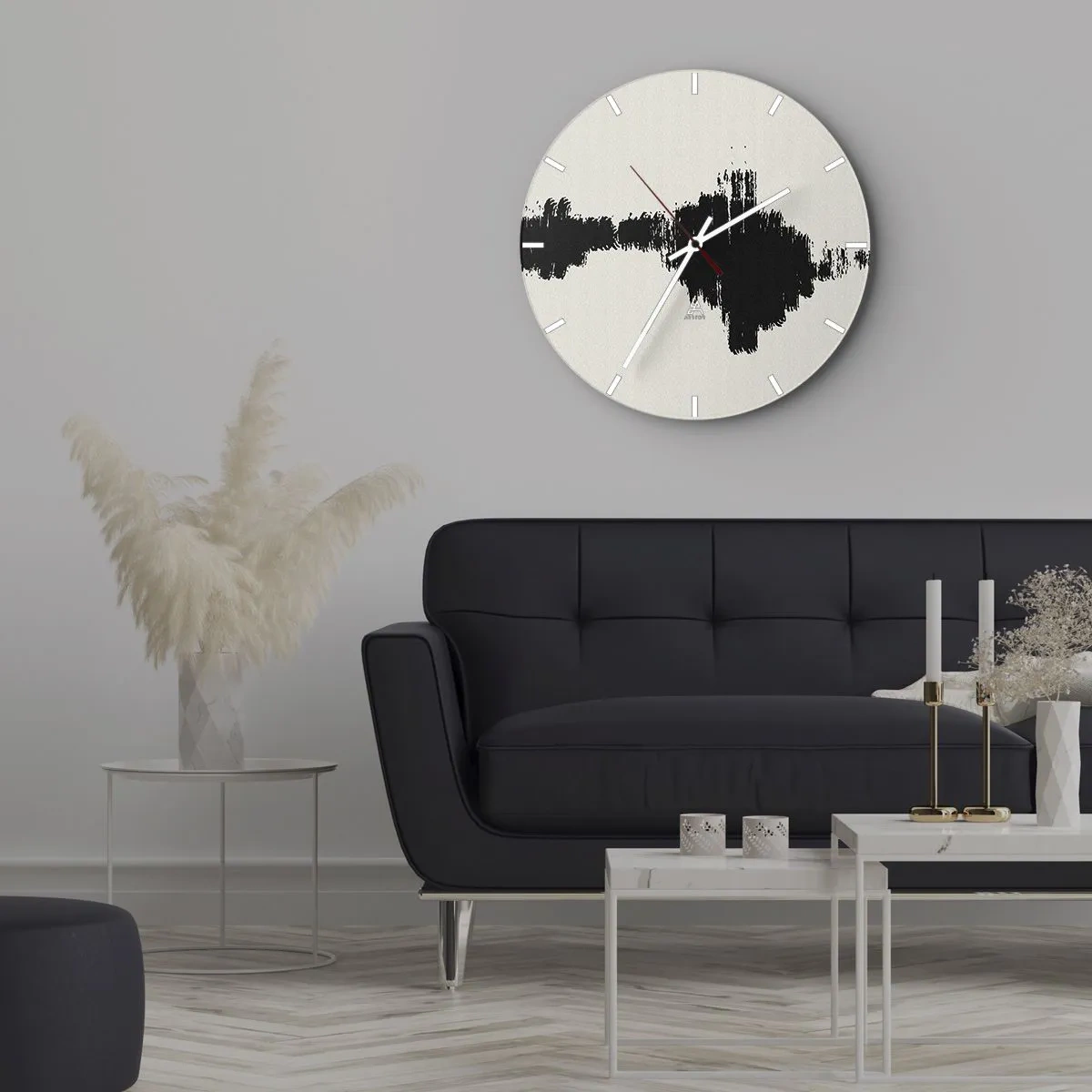 Wall clock - Clock on glass - Vibrations of Imagination - 40x40 cm