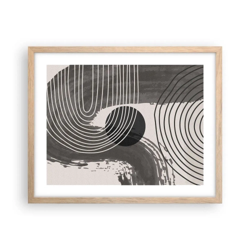 Poster in light oak frame - Oval Wins - 50x40 cm