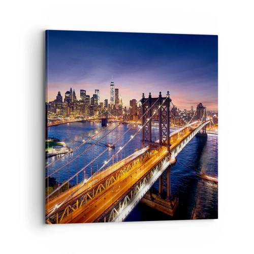 Canvas picture - Down the Illuminated Bridge - 70x70 cm