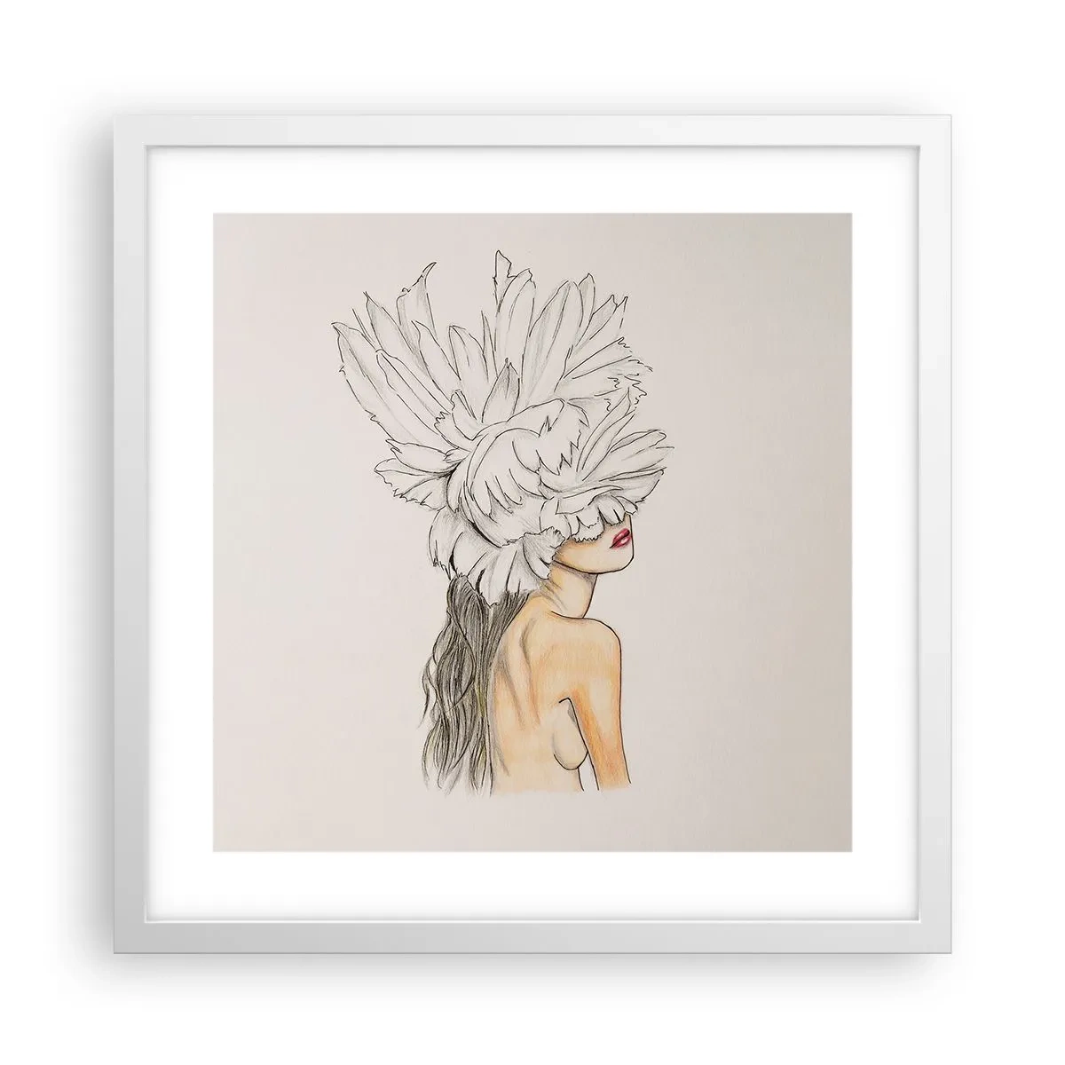 Poster in white frmae - Crowned Beauty - 40x40 cm