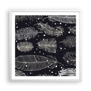 Poster in white frmae - Feathery Lace - 60x60 cm