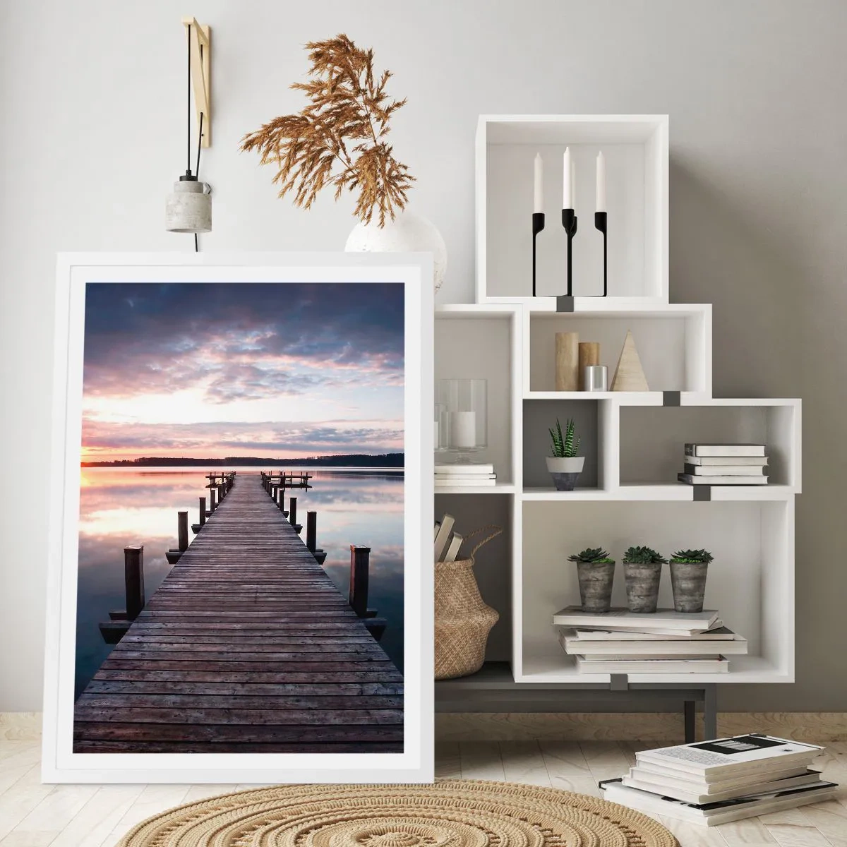 Poster in white frmae - Quiet Border of Night and Day - 61x91 cm