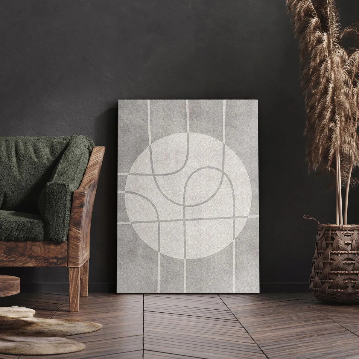 Canvas picture - Circular and Straight - 55x100 cm