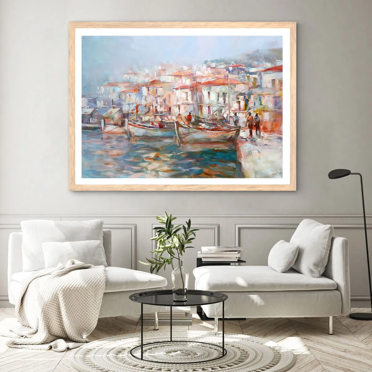 Poster in light oak frame - Holidays in Pastel - 50x40 cm
