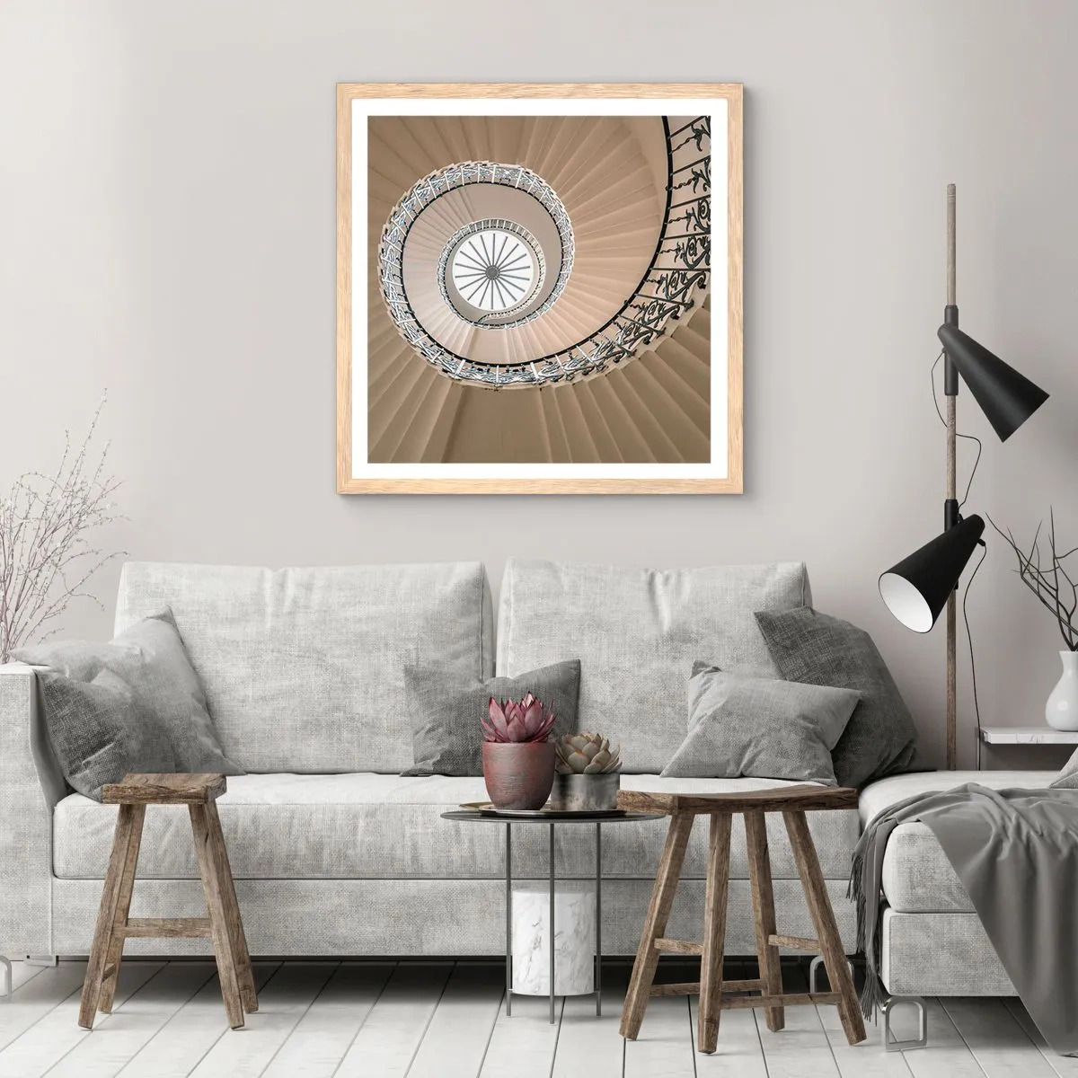 Poster in light oak frame - Inside the Shell - 60x60 cm