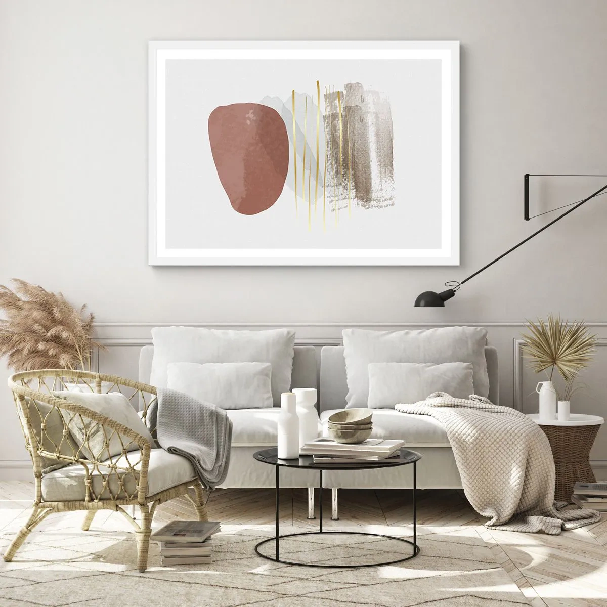 Poster in white frmae - Abstract Colonnade - 91x61 cm