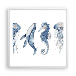 Poster in white frmae - Sea Quirks - 60x60 cm