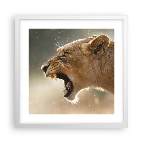 Poster in white frmae - Try Not to Listen - 40x40 cm