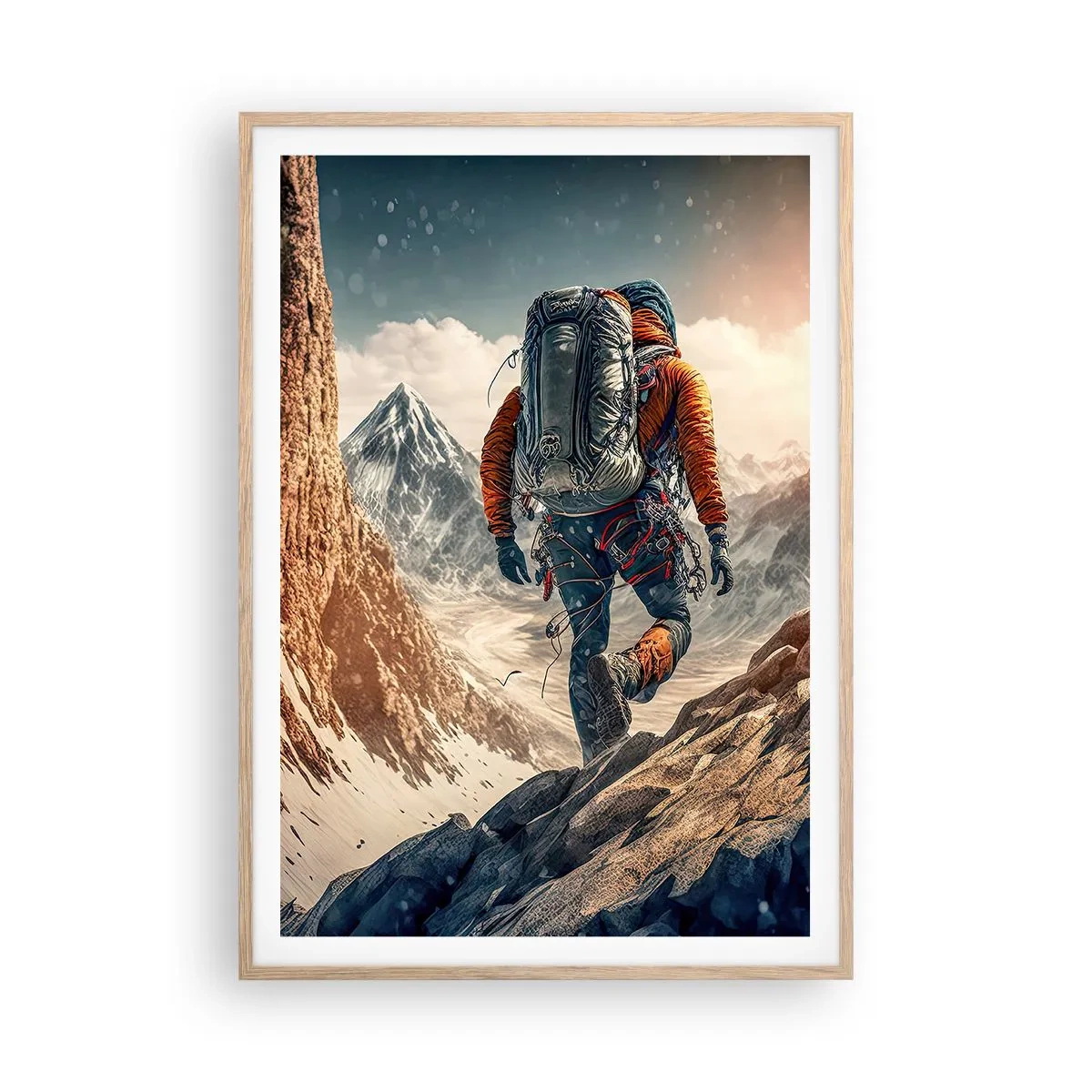 Poster in light oak frame - Lonely Warrior - 70x100 cm