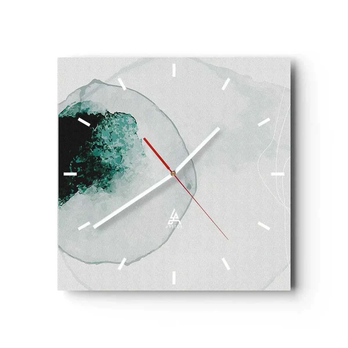 Wall clock - Clock on glass - In a Waterdrop - 30x30 cm