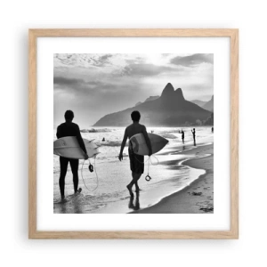 Poster in light oak frame - Samba for One Wave - 40x40 cm