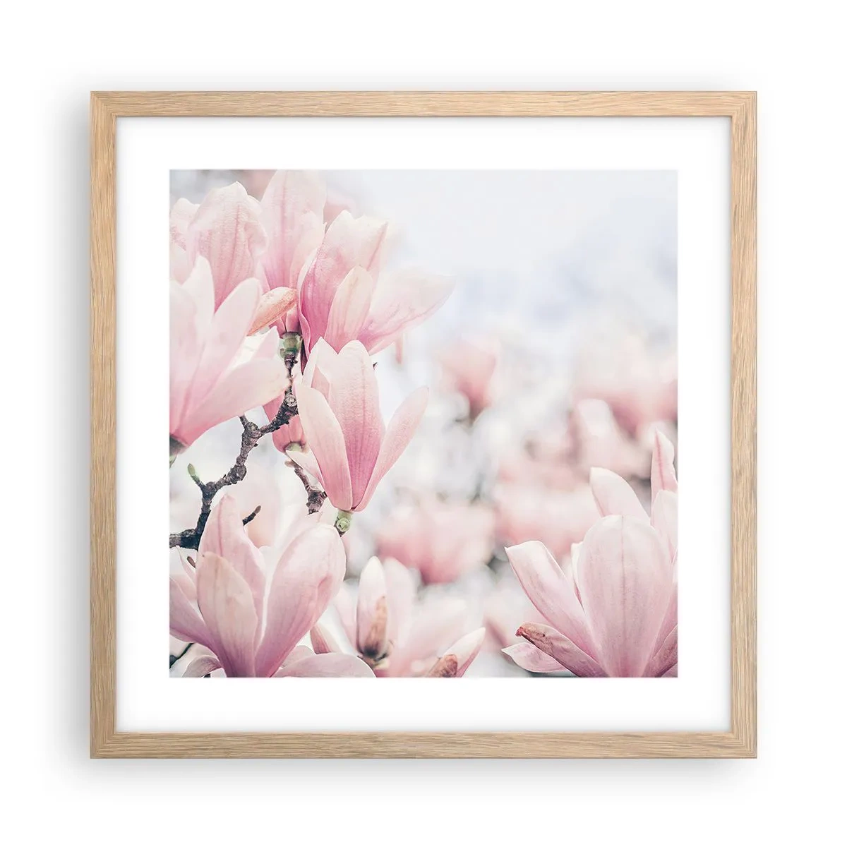 Poster in light oak frame - Ideal of Subtlety - 40x40 cm