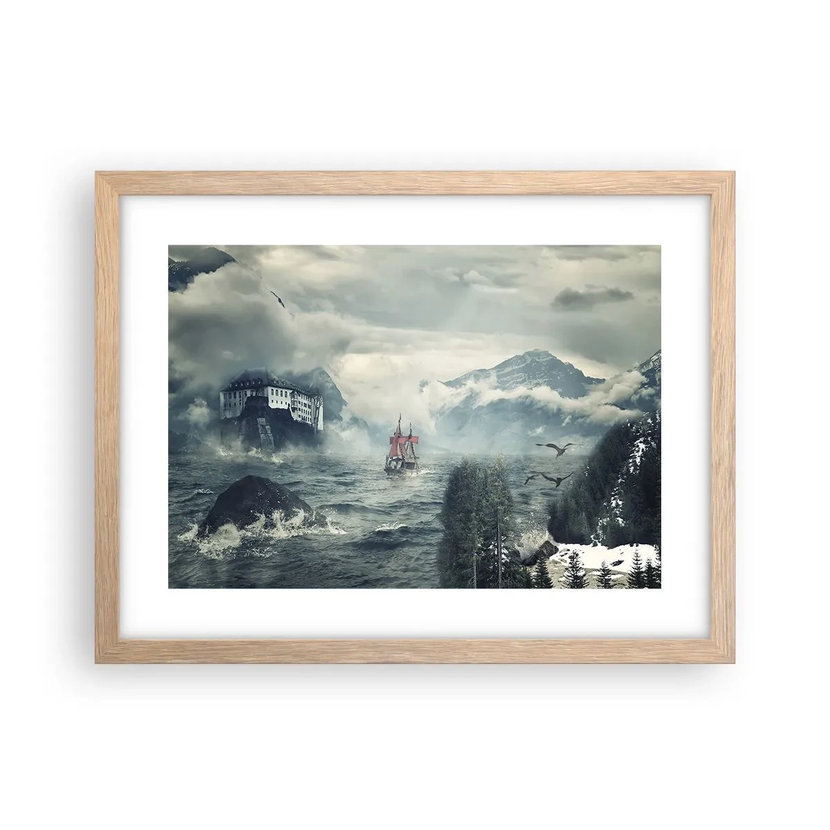 Poster in light oak frame - On Magical Waters - 40x30 cm
